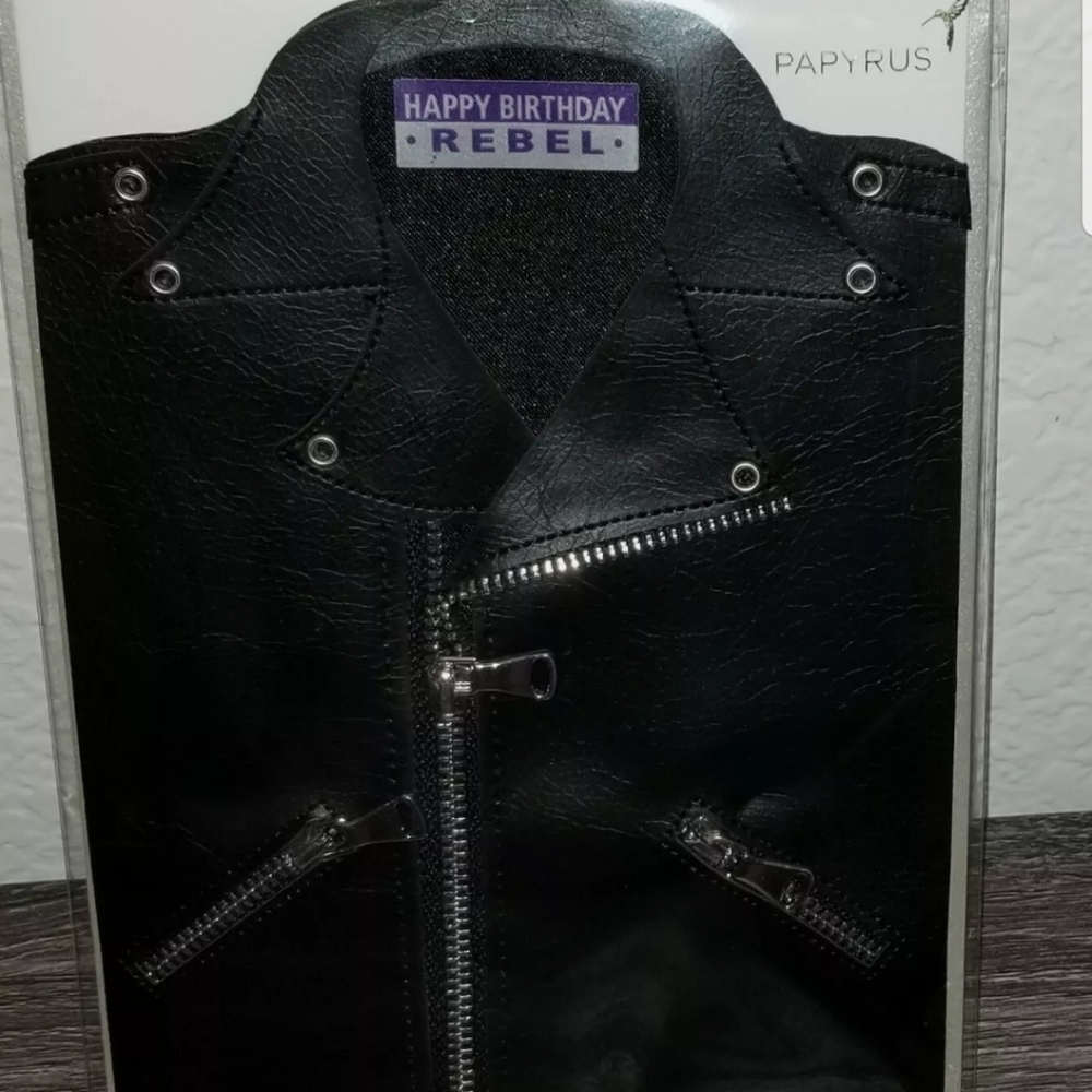PAPYRUS 1950'S REBEL LEATHER ROCKER BIKER BLACK JA